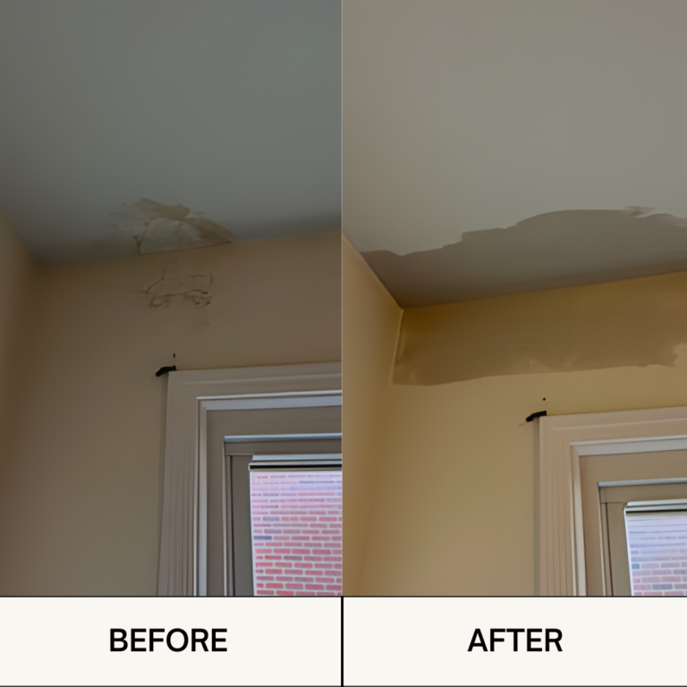 Drywall repairs before and after