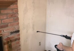 Spray The Glue With Stripper Company to remove wallpaper
