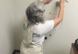 Drywall damage caused by removing old wash tub Drywall damage caused by removing old wash tub