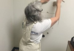 Drywall damage caused by removing old wash tub Drywall damage caused by removing old wash tub