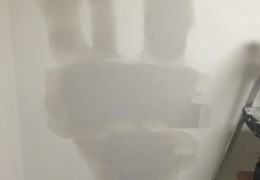 Apply several coats of compound to smooth then sand and prime Apply several coats of compound to smooth then sand and prime